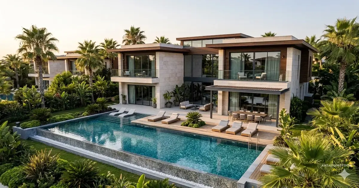 Antalya'da radye jeneral temel ve C40 yüksek mukavemetli betonla inşa edilen lüks villa statik yapısı