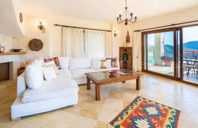 Fully Furnished 4 Bed Detached Villa for Sale in Kalkan Kas with Guaranteed Sea Views