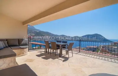Fully Furnished 4 Bed Detached Villa for Sale in Kalkan Kas with Guaranteed Sea Views
