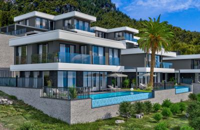 Alanya Tepe'de Full Deniz Manzaralı, Sonsuzluk Havuzlu ve Akıllı Ev Sistemli 4+1 VIP Villa