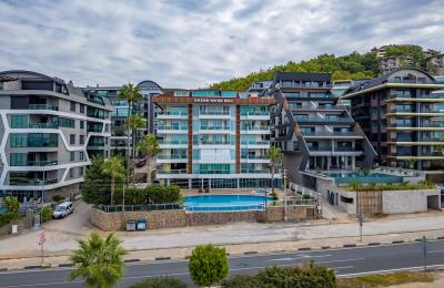 Wake Up to the Waves: Seafront 2+1 Furnished Apartment with Full Sea View in Kargicak (Only 50m to Beach)