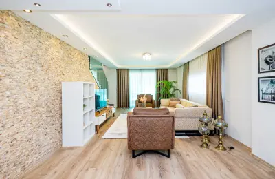 Fully Furnished 2+1 Beachfront Duplex Penthouse in Alanya Kestel