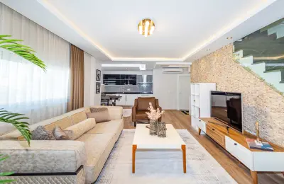 Fully Furnished 2+1 Beachfront Duplex Penthouse in Alanya Kestel