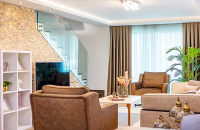 Fully Furnished 2+1 Beachfront Duplex Penthouse in Alanya Kestel