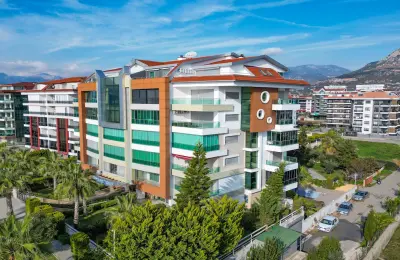 Fully Furnished 2+1 Beachfront Duplex Penthouse in Alanya Kestel