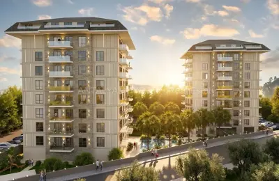 Sea View Luxury Apartments for Sale near Cleopatra Beach Alanya 580m to Sea