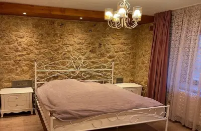 5+2 Luxury Detached Stone Mansion with 839 m² Plot Built with Tosmur Stone in Alanya