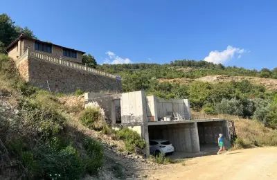 5+2 Luxury Detached Stone Mansion with 839 m² Plot Built with Tosmur Stone in Alanya