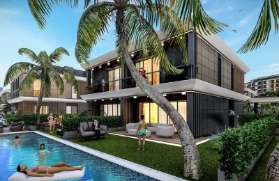 Ultra-Luxury 4+1 Smart Semi-Detached Villas Suitable for Citizenship in Antalya Ermenek