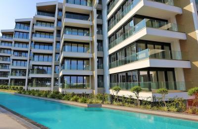 VIP-квартира 4+1 с панорамным видом на море в Makiport Residence Коньяалты (20 м до пляжа)