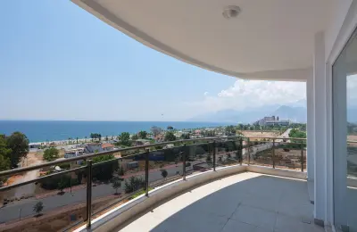 Brand New 4+1 Luxury Apartment with Full Sea View, 80m to Konyaalti Beach