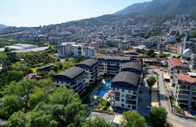 Алания Оба: Квартира 1+1 в Комплексе 5* Отеля | Бассейн, Хаммам, Теннис и Кинотеатр