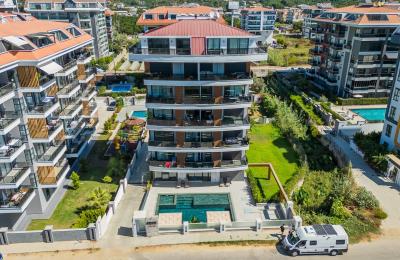 Unique Property in Alanya Kestel: Sea View 2+1 Apartment with a Separate Studio Unit