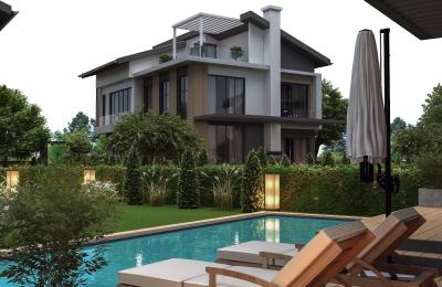 Döşemealtı Düzlerçamı'nda Özel Havuzlu, 400m² Arsa İçinde Satılık Lüks 4+1 Villa