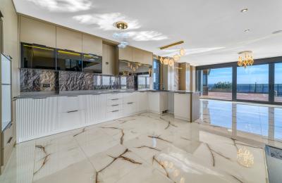 Full Sea & Castle View 4+1 Smart VIP Villa with Private Jacuzzi in Alanya Kestel