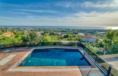 Full Sea & Castle View 4+1 Smart VIP Villa with Private Jacuzzi in Alanya Kestel