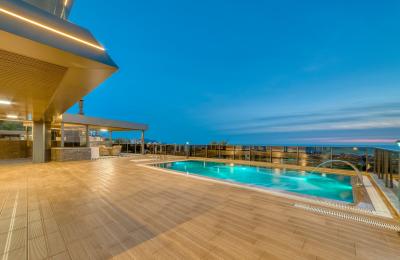 Full Sea & Castle View 4+1 Smart VIP Villa with Private Jacuzzi in Alanya Kestel