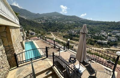 Panoramic Sea & City View Villa for Sale in Alanya Tepe – Diamond Garden Complex