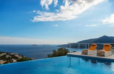 Trophy Asset in Kalkan: Private Peninsula Concept 5+1 Ultra-Luxury Mansion with 2 Pools
