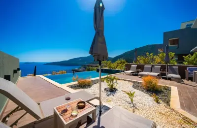 Sovereign 3-Bed Panoramic Sea View Villa near Kalamar Beach Clubs in Kalkan