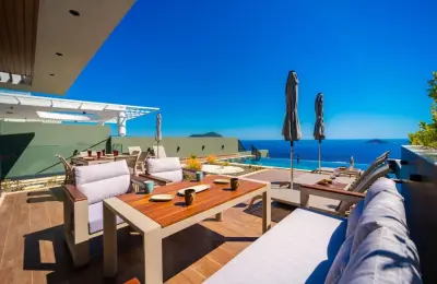 Sovereign 3-Bed Panoramic Sea View Villa near Kalamar Beach Clubs in Kalkan