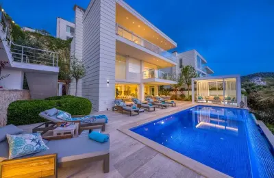 Modern 4-Bed Detached Villa with Full Sea View & Private Pool in Kalkan