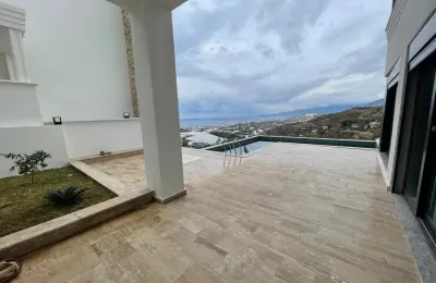 Ultra-Luxury 3-Story Detached Villa with Unobstructed Sea & Castle Views Eligible for Citizenship in Kargıcak, Alanya