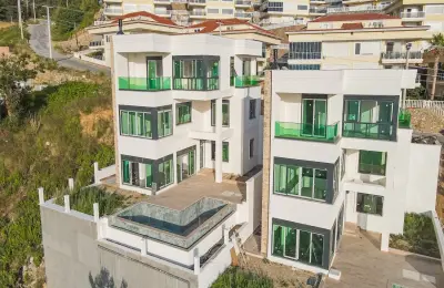 Ultra-Luxury 3-Story Detached Villa with Unobstructed Sea & Castle Views Eligible for Citizenship in Kargıcak, Alanya