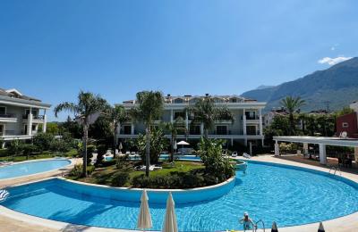 Kemer Arslanbucak'ta Full Eşyalı, Havuzlu ve Güvenlikli Satılık 1+1 Daire
