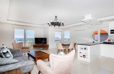 Kestel Residence'ta Satılık Kale ve Deniz Manzaralı Lüks 4+1 Dubleks Penthouse