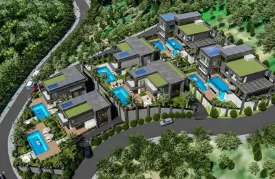 Sovereign 4-Bedroom Eco-Luxury Detached Villa in Alanya Kargıcak with Heated Wave Pool, Private Spa & Elevator