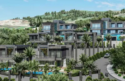 Sovereign 4-Bedroom Eco-Luxury Detached Villa in Alanya Kargıcak with Heated Wave Pool, Private Spa & Elevator