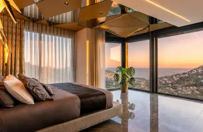 Luxury 3+1 Sea View Twins Villas for Sale in Alanya Bektas with Private Infinity Pool