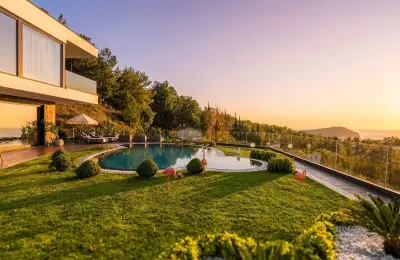 Luxury 3+1 Sea View Twins Villas for Sale in Alanya Bektas with Private Infinity Pool