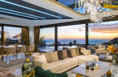 Luxury 3+1 Sea View Twins Villas for Sale in Alanya Bektas with Private Infinity Pool