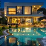 Luxury 3+1 Sea View Twins Villas for Sale in Alanya Bektas with Private Infinity Pool