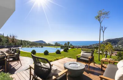 Luxury 3+1 Sea View Twins Villas for Sale in Alanya Bektas with Private Infinity Pool