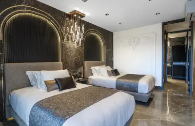 Luxury 3+1 Sea View Twins Villas for Sale in Alanya Bektas with Private Infinity Pool