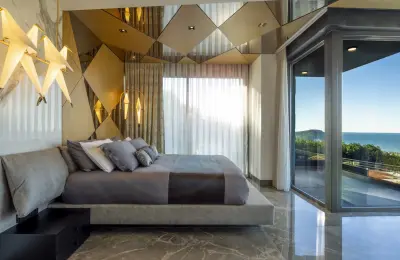 Luxury 3+1 Sea View Twins Villas for Sale in Alanya Bektas with Private Infinity Pool