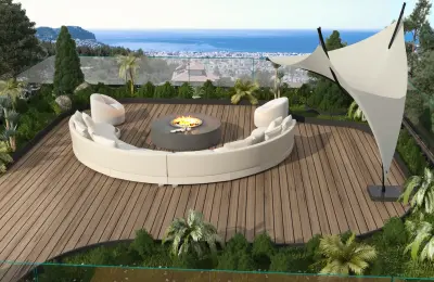 Luxury 3+1 Sea View Twins Villas for Sale in Alanya Bektas with Private Infinity Pool