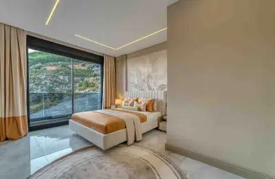 Sovereign 4+1 Eco-Luxury Detached Mansion in Alanya Tepe with Panoramic Sea & Castle Views (Fully Furnished)