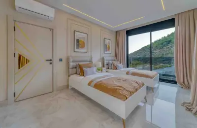 Sovereign 4+1 Eco-Luxury Detached Mansion in Alanya Tepe with Panoramic Sea & Castle Views (Fully Furnished)