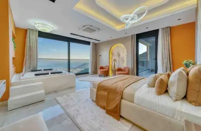 Sovereign 4+1 Eco-Luxury Detached Mansion in Alanya Tepe with Panoramic Sea & Castle Views (Fully Furnished)