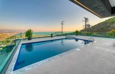 Sovereign 4+1 Eco-Luxury Detached Mansion in Alanya Tepe with Panoramic Sea & Castle Views (Fully Furnished)