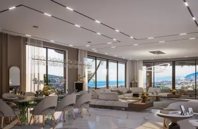 Alanya Kargıcak'ta Satılık 7+1 Panoramik Deniz Manzaralı Lüks Mega Villa
