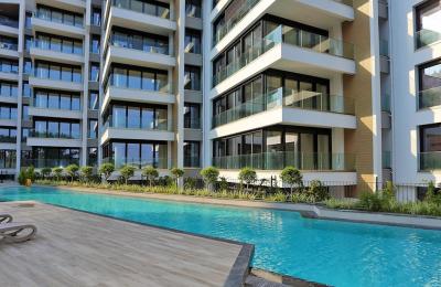 VIP-квартира 4+1 с панорамным видом на море в Makiport Residence Коньяалты (20 м до пляжа)