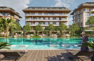 Sovereign Coastal Living: Palatial 212 m² 4+1 Executive Residence in Oba, Alanya