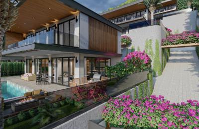 8+1 Smart Triplex Villas with Infinity Pool & Panoramic Sea Views in Alanya Tepe