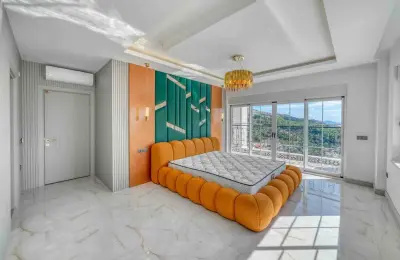 Sovereign 5+1 Triplex Eco-Luxury Mansion in Alanya Tepe with Panoramic Sea & Castle Views