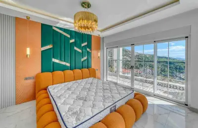 Sovereign 5+1 Triplex Eco-Luxury Mansion in Alanya Tepe with Panoramic Sea & Castle Views